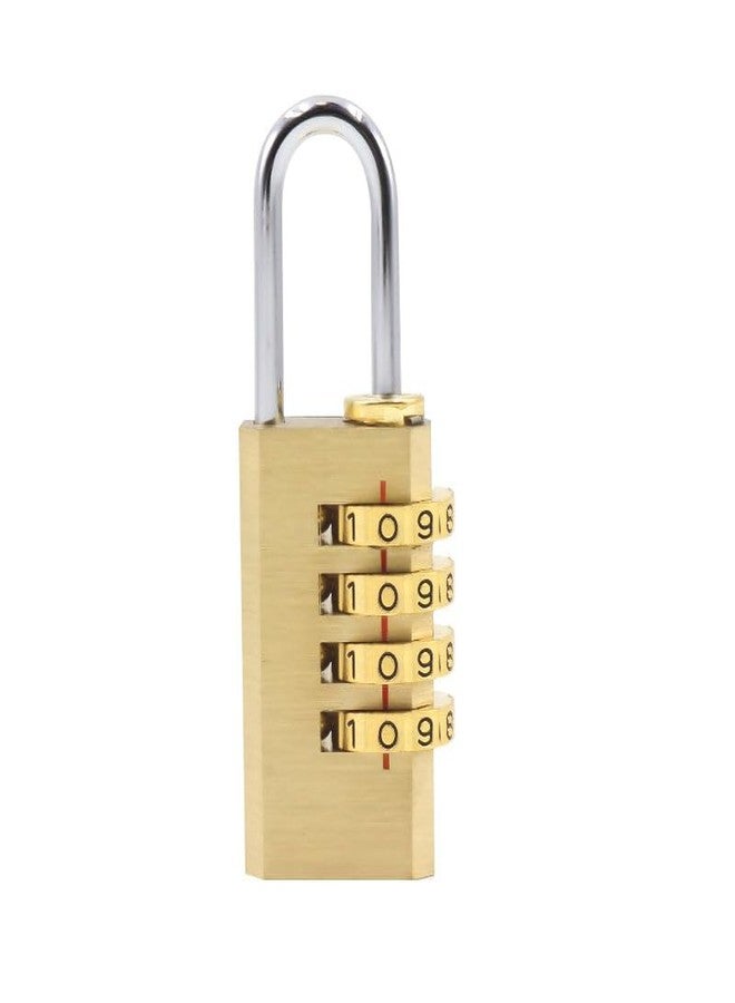 VIVITO Brass 4 Digit Number Lock for Travel Bags - Resettable Combination Padlock | Password Lock | Hand Bag Shaped Padlock | for Travel Bags, Luggage Lock (Pack of Four) - Image 1